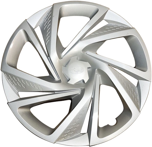 Subaru Impreza 2024, Plastic 10 Spoke, Single Hubcap or Wheel Cover For 16 Inch Steel Wheels. Hollander Part Number HIMPREZ24.