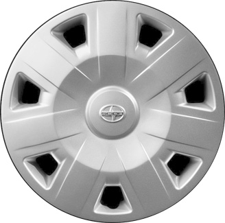 Scion iQ 2011-2015, Plastic 7 Slot, Single Hubcap or Wheel Cover For 16 Inch Steel Wheels. Hollander Part Number H61162.