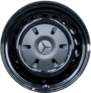 Mercedes Sprinter 3500 SRW 2015-2024 powder coat black 16x6.5 steel wheels or rims. Hollander part number STL2354U45/85404, OEM part number 90746014800940.