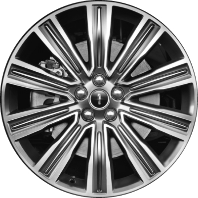 Lincoln MKX 2016-2018 grey machined 20x8 aluminum wheels or rims. Hollander part number ALY10073, OEM part number FA1Z1007D.