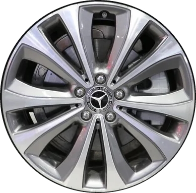 Mercedes-Benz GLE350 2020-2023, GLE450 2020-2023 grey machined 19x8 aluminum wheels or rims. Hollander part number 85752, OEM part number 16740101007X21.