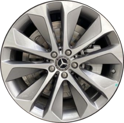 Mercedes-Benz GLE350 2020-2023, GLE450 2020-2023 grey machined 20x8.5 aluminum wheels or rims. Hollander part number 85754, OEM part number 16740107007X21.