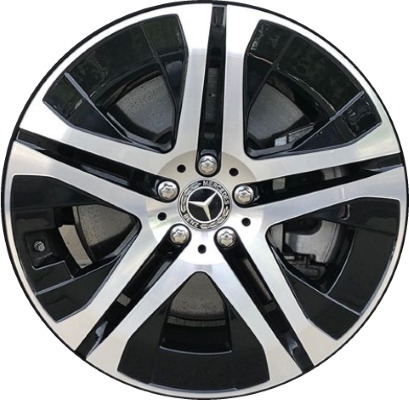Mercedes-Benz GLS450 2020-2023 black machined 20x8.5 aluminum wheels or rims. Hollander part number ALY85807, OEM part number 16740149007X23.