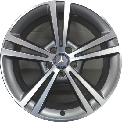 Mercedes-Benz CLA250 2020-2023 grey machined 19x7.5 aluminum wheels or rims. Hollander part number ALY85772, OEM part number 17740108007X69.
