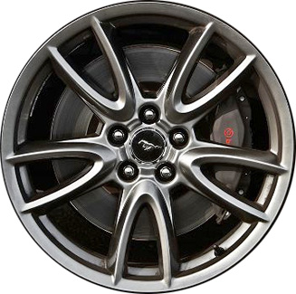 Ford Mustang 2011-2014 powder coat hyper silver 19x9 aluminum wheels or rims. Hollander part number ALY3862HH, OEM part number BR3Z1007E.