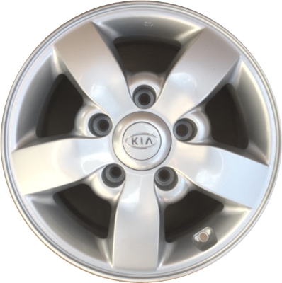 KIA Sorento 2007-2010 powder coat silver 16x7 aluminum wheels or rims. Hollander part number ALY74674/99765, OEM part number 529103E520.