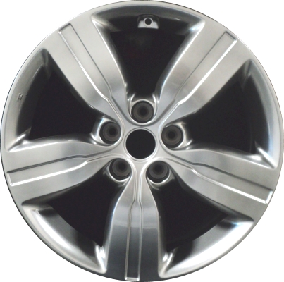 KIA Sorento 2011-2013 powder coat smoked hyper silver 18x7 aluminum wheels or rims. Hollander part number ALY74664, OEM part number 529101U185.
