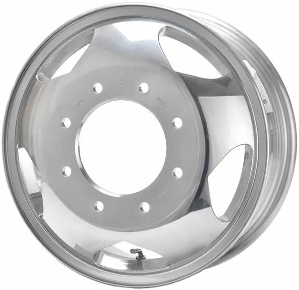 Chevrolet Silverado 3500 DRW 2011-2023, Sierra 3500 DRW 2011-2023 polished 17x6.5 aluminum wheels or rims. Hollander part number 5519, OEM part number 22791554, 23465077, 23467017.