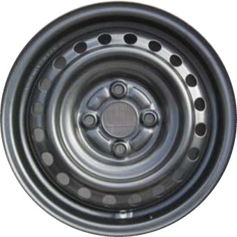 Scion iQ 2011-2015 powder coat black 16x5 steel wheels or rims. Hollander part number STL69593, OEM part number 42611-74060.
