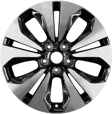 KIA Sportage 2011-2013 black machined 18x7 aluminum wheels or rims. Hollander part number ALY74663, OEM part number 529103W330, 529103W320.