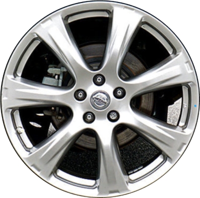 Nissan Murano 2012-2014 powder coat hyper silver 20x7.5 aluminum wheels or rims. Hollander part number ALY62581, OEM part number D03001UM9J.