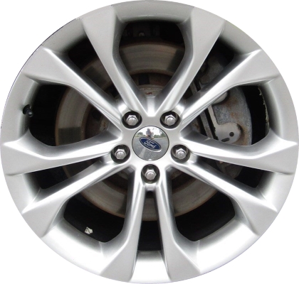 Ford Taurus 2013-2014 powder coat hyper silver 19x8.5 aluminum wheels or rims. Hollander part number ALY3924U78, OEM part number DG1Z1007F.