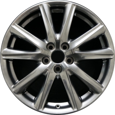 Lexus GS350 2013-2015, GS450H 2013-2015 powder coat dark hyper 19x9 aluminum wheels or rims. Hollander part number 74270, OEM part number 4261A30200, 4261A30210.