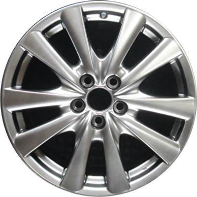 Lexus GS350 2013-2015, GS450H 2013-2015 powder coat smoked hyper 18x8 aluminum wheels or rims. Hollander part number 74269, OEM part number 4261A30250, 4261A30251, 4261A30270, 4261A30271.