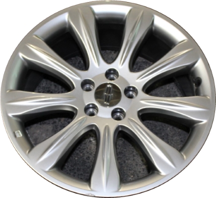 Lincoln MKT 2013-2019 powder coat silver 19x8 aluminum wheels or rims. Hollander part number ALY3936, OEM part number DE9Z1007B.