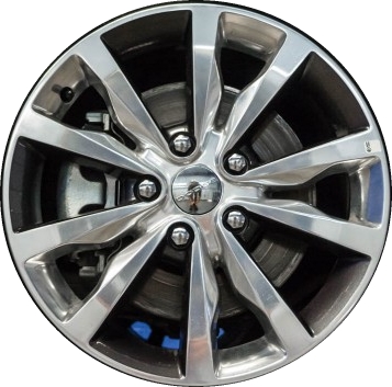 Dodge Durango 2014-2018 grey polished 18x8 aluminum wheels or rims. Hollander part number ALY2492A90.LC89, OEM part number Not Yet Known.