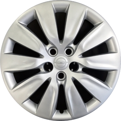 Chrysler 200 2015-2017, Plastic 10 Spoke, Single Hubcap or Wheel Cover For 17 Inch Steel Wheels. Hollander Part Number H8048.