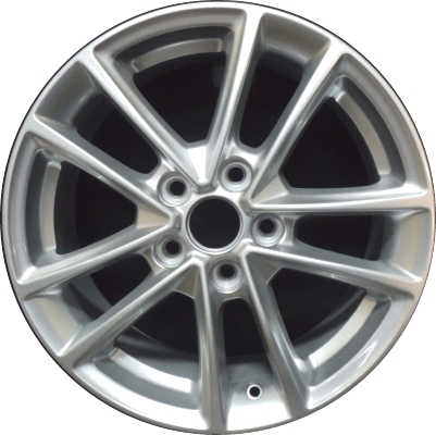 Ford Focus 2015-2018 powder coat silver 16x7 aluminum wheels or rims. Hollander part number ALY10010U, OEM part number F1EZ1007A.