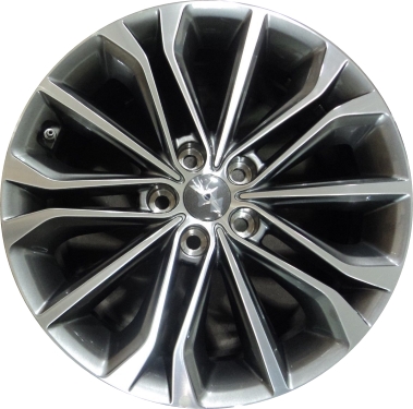Genesis G80 2017-2018, Hyundai Genesis 2015-2016 grey machined 18x8 aluminum wheels or rims. Hollander part number 70870, OEM part number 52910B1150.