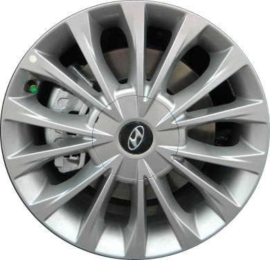 Hyundai Sonata 2015-2017 powder coat silver 17x7 aluminum wheels or rims. Hollander part number ALY70876U, OEM part number 52910C2210, 52910C2360, 52910C2240, 52910C2200.