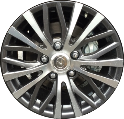 Lexus LX570 2016-2021 charcoal machined 20x8.5 aluminum wheels or rims. Hollander part number ALY74340, OEM part number 42611-60D00.