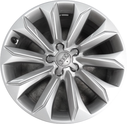 Audi Allroad 2016 powder coat silver 18x8 aluminum wheels or rims. Hollander part number ALY70004, OEM part number 8K9601025A.