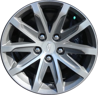 Cadillac CTS 2016 charcoal machined 17x8.5 aluminum wheels or rims. Hollander part number ALY4713U30/4712, OEM part number 23274067.
