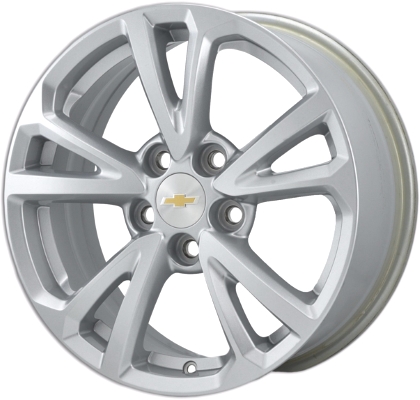 Chevrolet Equinox 2016-2017 powder coat silver 17x7 aluminum wheels or rims. Hollander part number ALY5756, OEM part number 9597708.