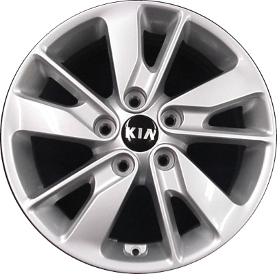 KIA Optima 2016-2018 powder coat silver or charcoal 16x6.5 aluminum wheels or rims. Hollander part number ALY74729U, OEM part number 52910D5110, 52910D5130.
