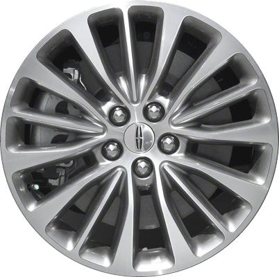 Lincoln MKX 2016-2018 grey machined 18x8 aluminum wheels or rims. Hollander part number ALY10072U78, OEM part number FA1Z1007B.