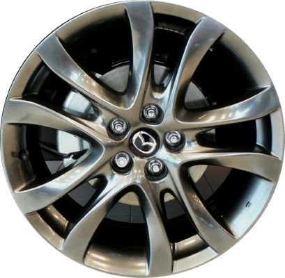Mazda 6 2016-2017 powder coat hyper silver 19x7.5 aluminum wheels or rims. Hollander part number ALY64958U79.HYPV3, OEM part number Not Yet Known.