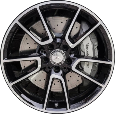 Mercedes-Benz C43 2017-2019, C450 2016 grey or black machined 19x7.5 aluminum wheels or rims. Hollander part number 85448U, OEM part number 20540149007X23, 20540149007X21.
