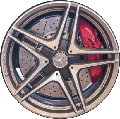 Mercedes-Benz C63 2015-2019 grey machined 19x8.5 aluminum wheels or rims. Hollander part number ALY85454, OEM part number 2054011900.