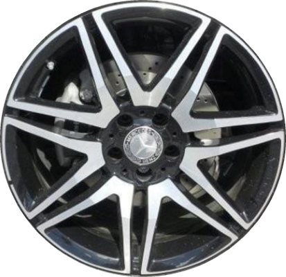 Mercedes-Benz CLS400 2016-2017, CLS550 2018 black machined 19x8.5 aluminum wheels or rims. Hollander part number 85439, OEM part number A23140113007X23.