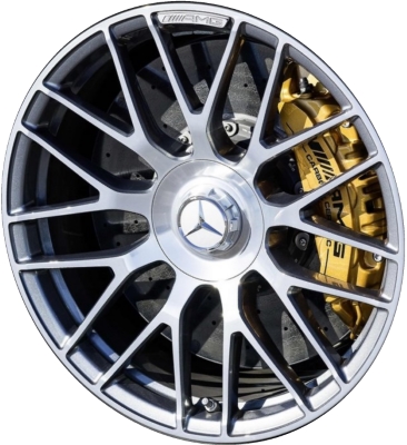 Mercedes-Benz CLS63 2015-2018 grey machined 19x9 aluminum wheels or rims. Hollander part number ALY85507U35, OEM part number 21840117007X21.