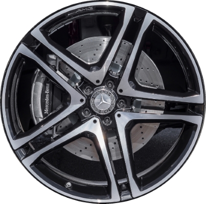 Mercedes-Benz GLE43 2017-2019, GLE450 2016 black machined 22x10 aluminum wheels or rims. Hollander part number 85492, OEM part number 2924012000, 2924013000.