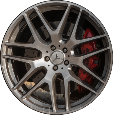 Mercedes-Benz GLE63 2016-2019 powder coat black or grey machined 22x10 aluminum wheels or rims. Hollander part number ALY85498U, OEM part number 29240124007X71, 29240124007X21.