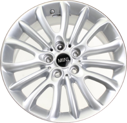 Mini Clubman 2016-2023 powder coat silver or black 17x7.5 aluminum wheels or rims. Hollander part number ALY86228U, OEM part number 36116856046, 36116856047.