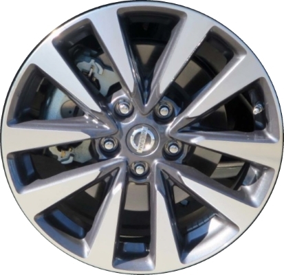 Nissan Altima 2016-2018 charcoal or black machined 17x7.5 aluminum wheels or rims. Hollander part number ALY62719U/62769HH, OEM part number 403009HP1A, 403009HP1G.