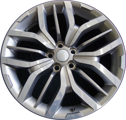Land Rover Range Rover Sport 2015-2017 grey polished 21x9.5 aluminum wheels or rims. Hollander part number ALY72278, OEM part number LR062327.