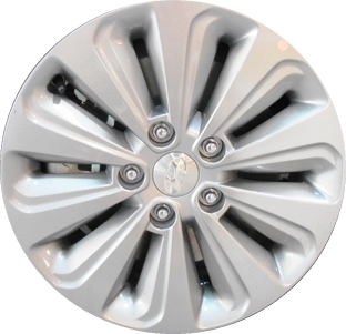 Hyundai Sonata 2016-2017 powder coat silver 16x6.5 aluminum wheels or rims. Hollander part number ALY70885U, OEM part number 52910E6110, 52910E6100.