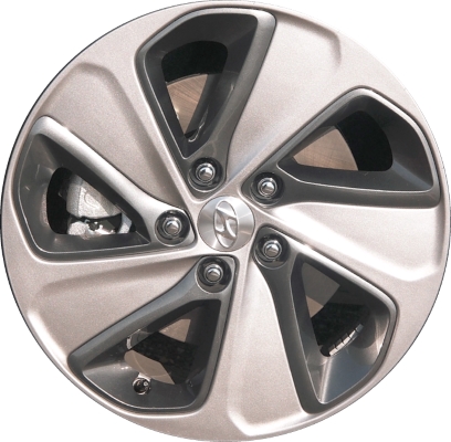 Hyundai Sonata 2016-2017 powder coat silver 17x7 aluminum wheels or rims. Hollander part number ALY70886U, OEM part number 52905E6210, 52905E6200.