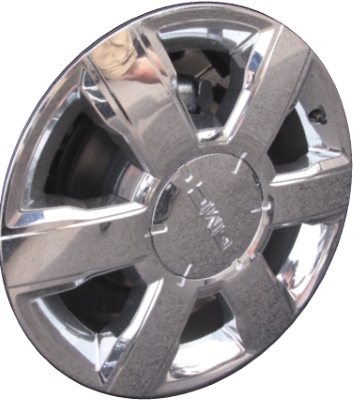 GMC Terrain 2016 chrome clad 19x7 aluminum wheels or rims. Hollander part number ALY5767, OEM part number 23404602.