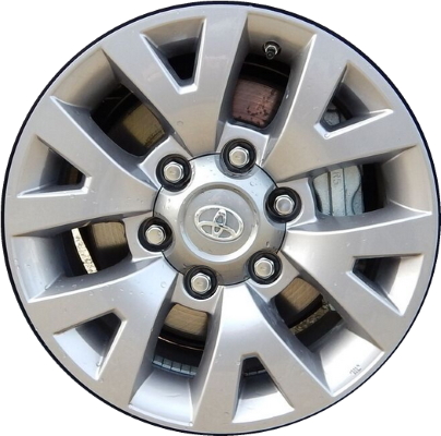 Toyota Tacoma 2016-2019 powder coat medium silver 16x7 aluminum wheels or rims. Hollander part number ALY75190U20, OEM part number 4261104150.