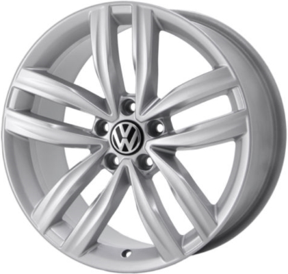 Volkswagen Passat 2016-2020 powder coat silver 18x8 aluminum wheels or rims. Hollander part number ALY70001, OEM part number 561601025N8Z8.