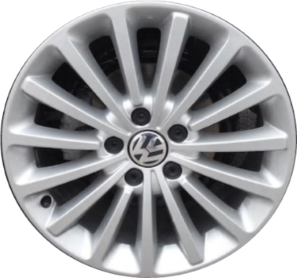 Volkswagen Beetle 2018-2019, Passat 2016-2019 powder coat silver 17x7 aluminum wheels or rims. Hollander part number 70000, OEM part number 561601025Q8Z8.