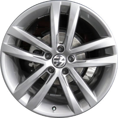 Volkswagen Passat 2016-2019 powder coat silver or charcoal 19x8 aluminum wheels or rims. Hollander part number ALY70002U, OEM part number 561601025PZ49.