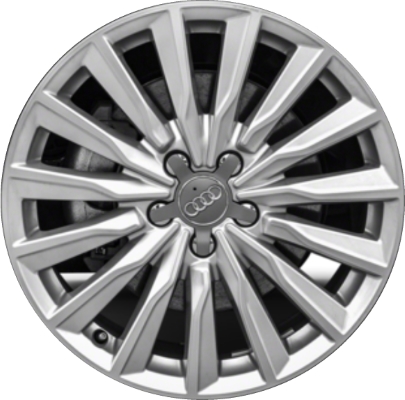 Audi A3 2016-2018 powder coat silver 18x7.5 aluminum wheels or rims. Hollander part number ALY58989, OEM part number 8V0601025CD.