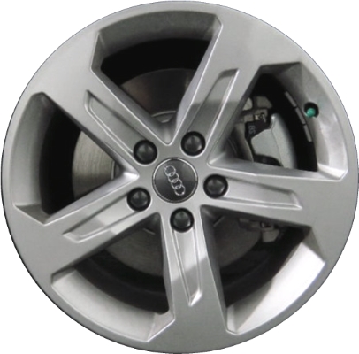 Audi A3 2017-2018 powder coat silver 17x7.5 aluminum wheels or rims. Hollander part number ALY59020, OEM part number 8V0601025DP.