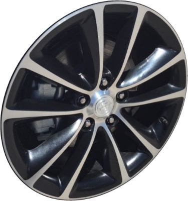 Buick Verano 2015-2017 black machined 18x8 aluminum wheels or rims. Hollander part number ALY4111U45/4782, OEM part number 23405363.
